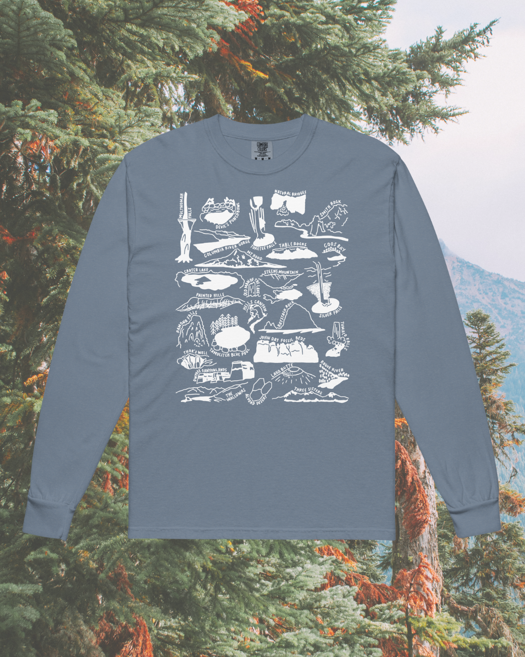 Oregon Nature Checklist Long-Sleeve Shirt