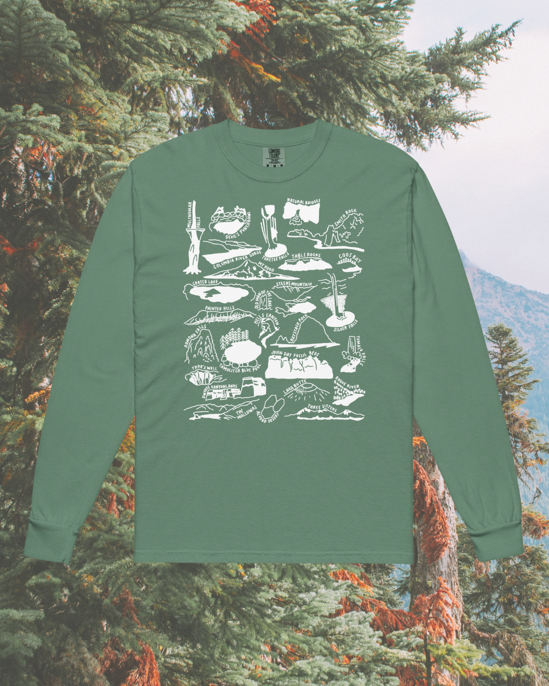 Oregon Nature Checklist Long-Sleeve Shirt