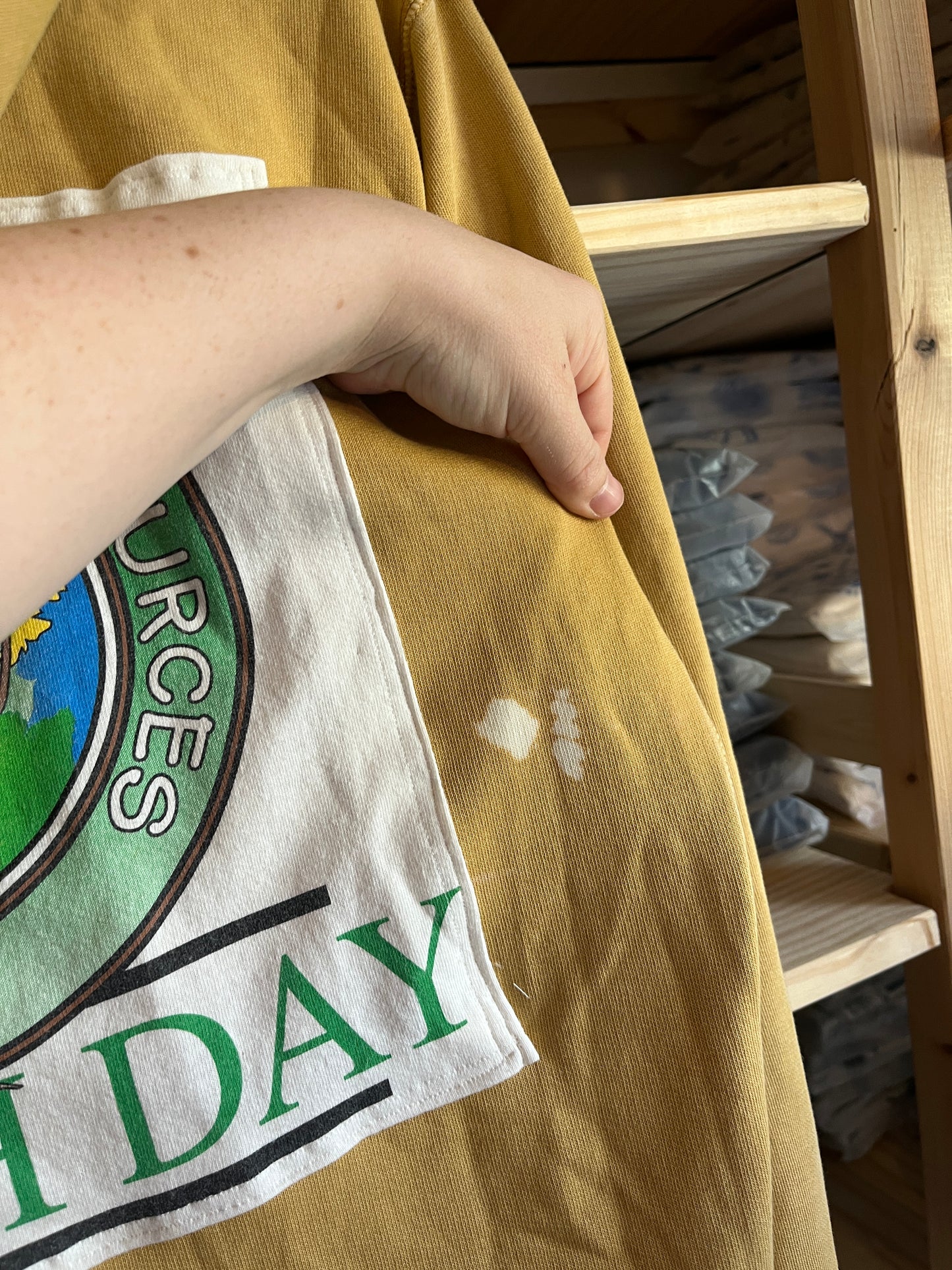 Earth Day Hoodie Upcycle Size L