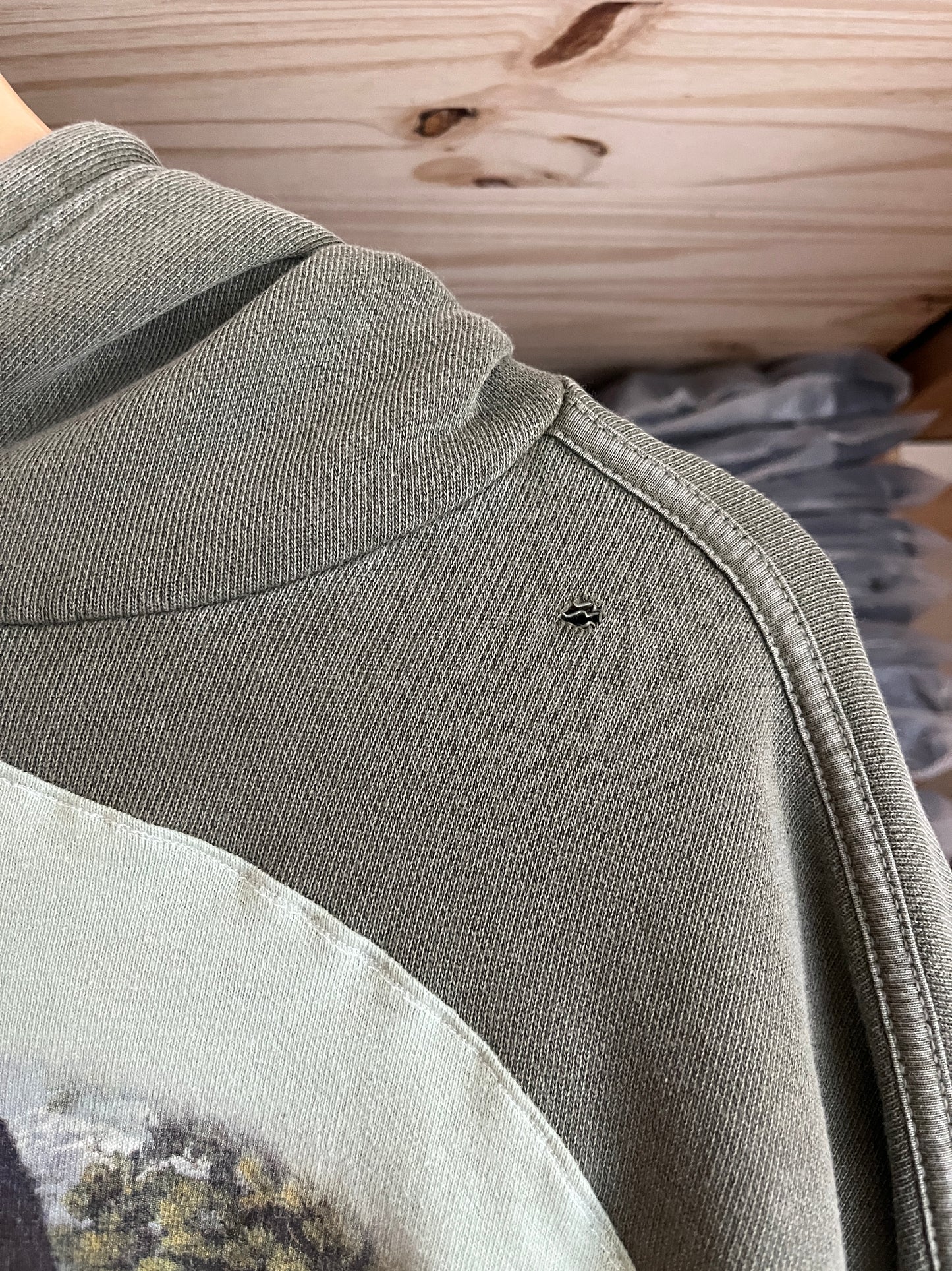 Bear Green Hoodie Upcycle Size L