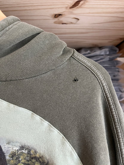 Bear Green Hoodie Upcycle Size L