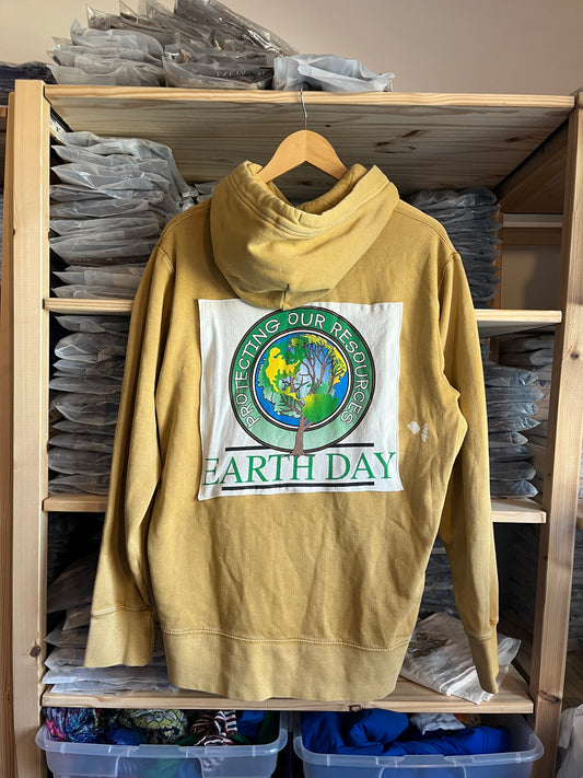 Earth Day Hoodie Upcycle Size L