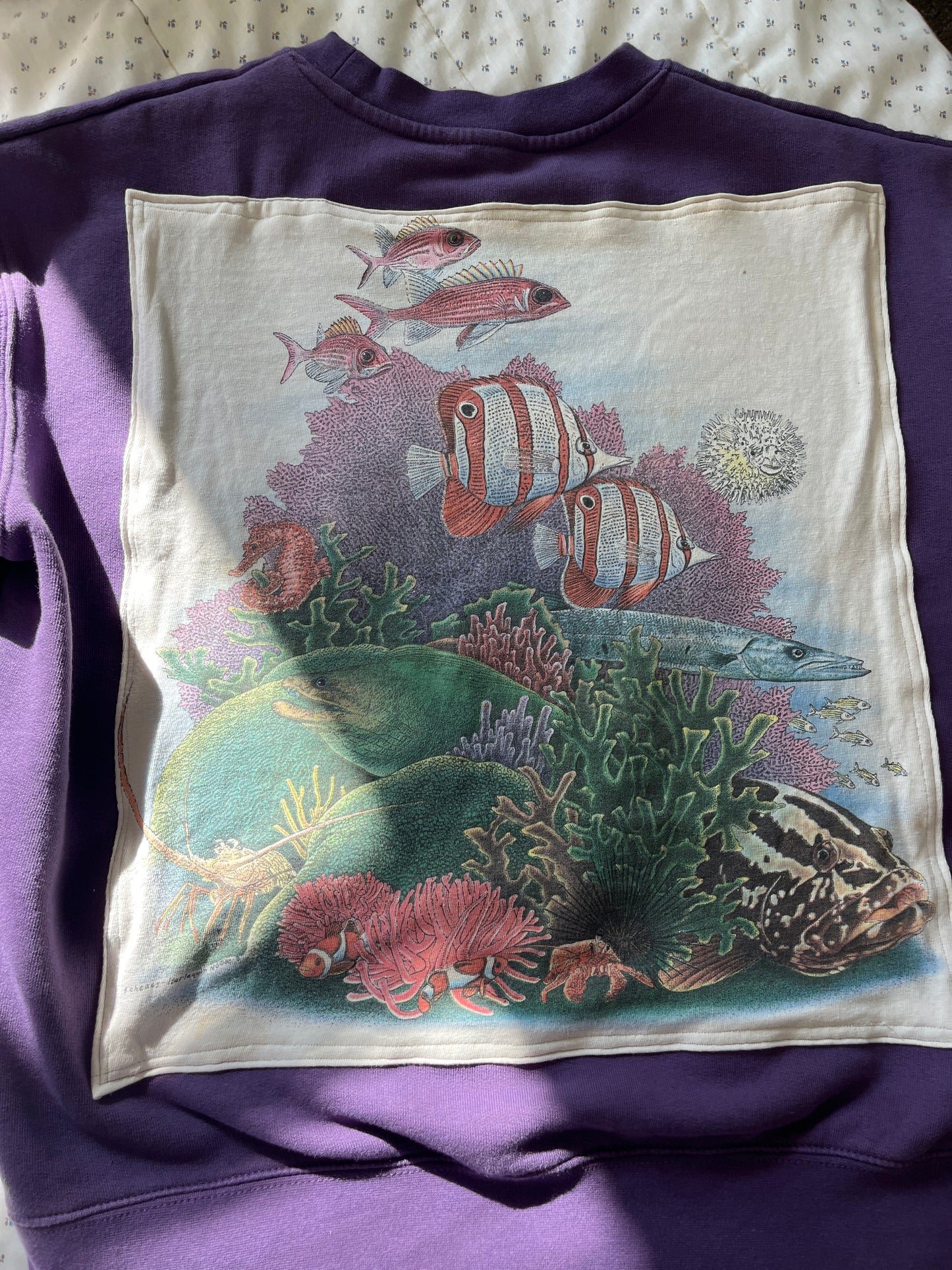 Sea Creatures Purple Upcycle Size M