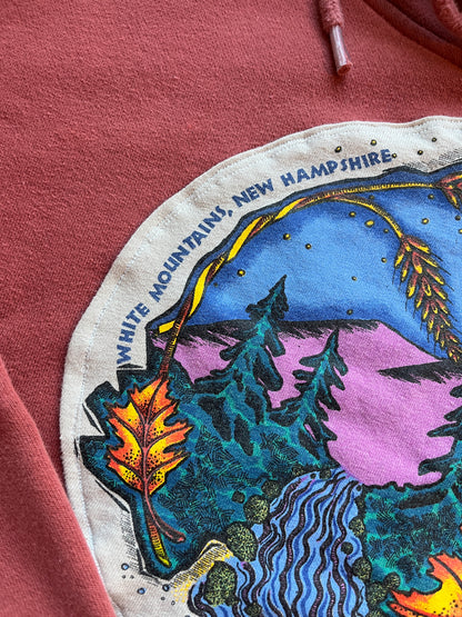White Mountains Hoodie Upcycle Size S