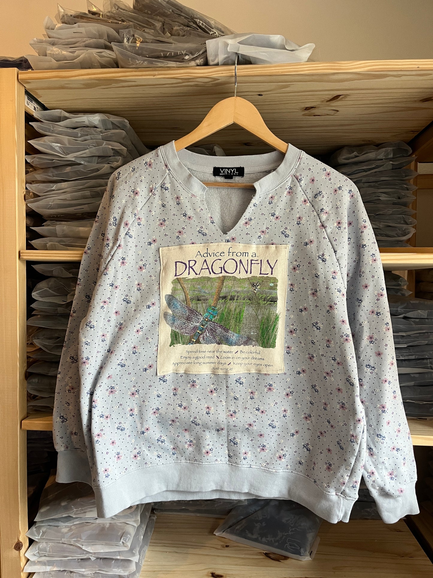 Dragonfly Floral Upcycle Size M