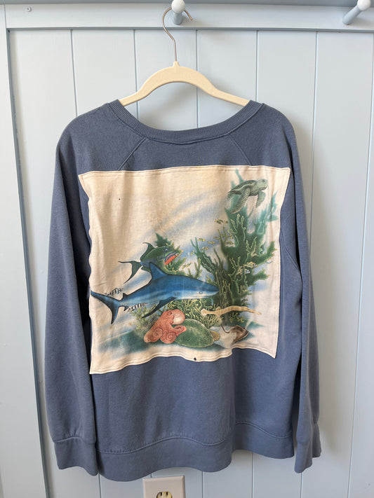 Sea Creatures Blue Upcycle Size 16-18