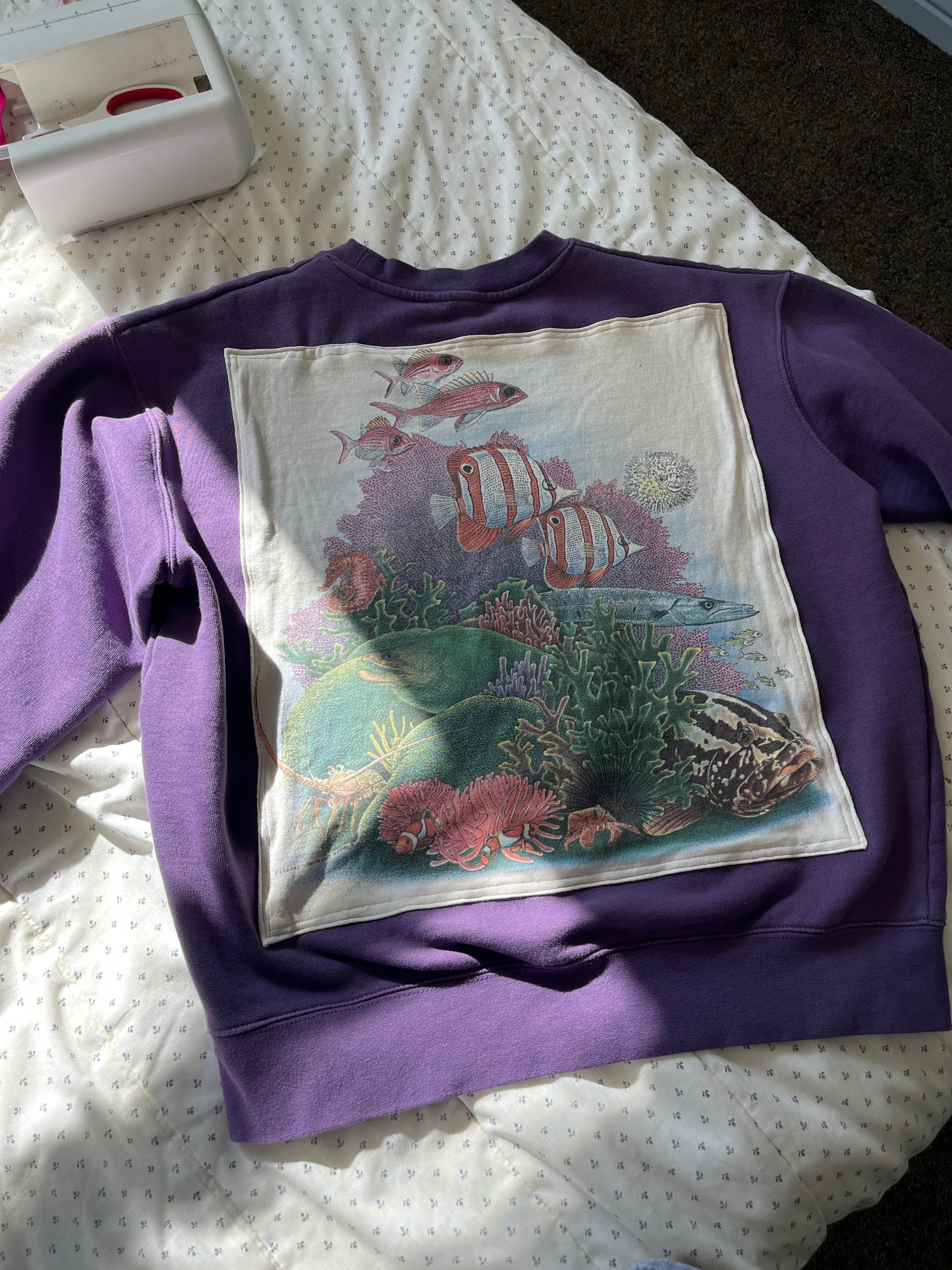 Sea Creatures Purple Upcycle Size M