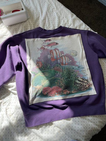 Sea Creatures Purple Upcycle Size M