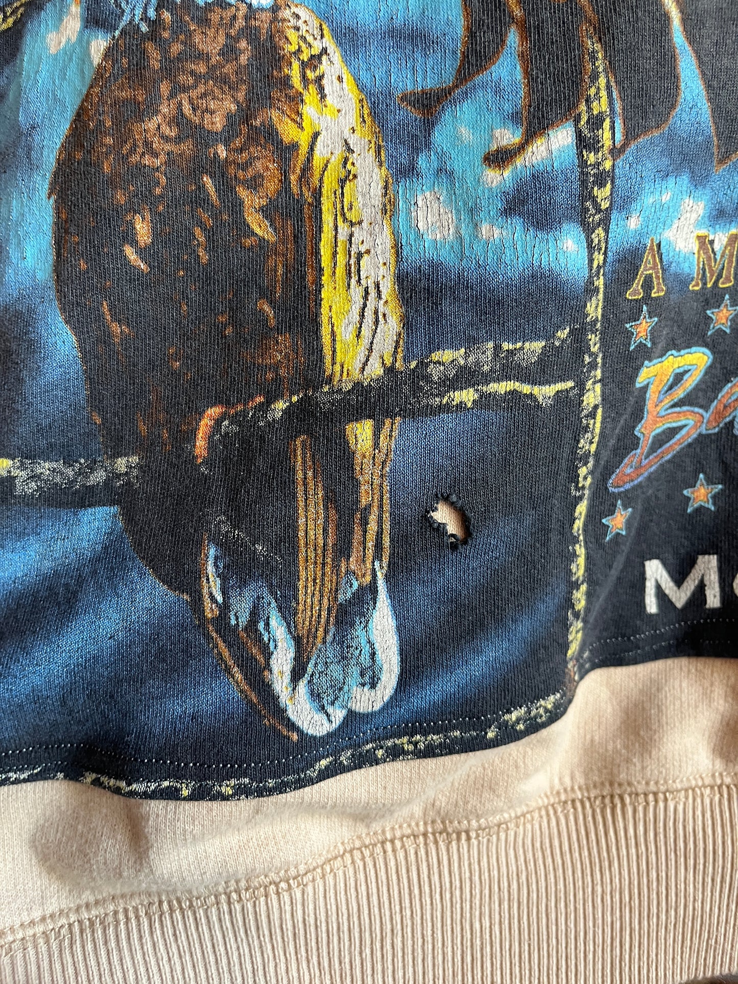 Montana Bald Eagle Bandana Upcycle Size XS (Oversized Cropped Fit)