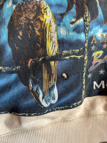 Montana Bald Eagle Bandana Upcycle Size XS (Oversized Cropped Fit)