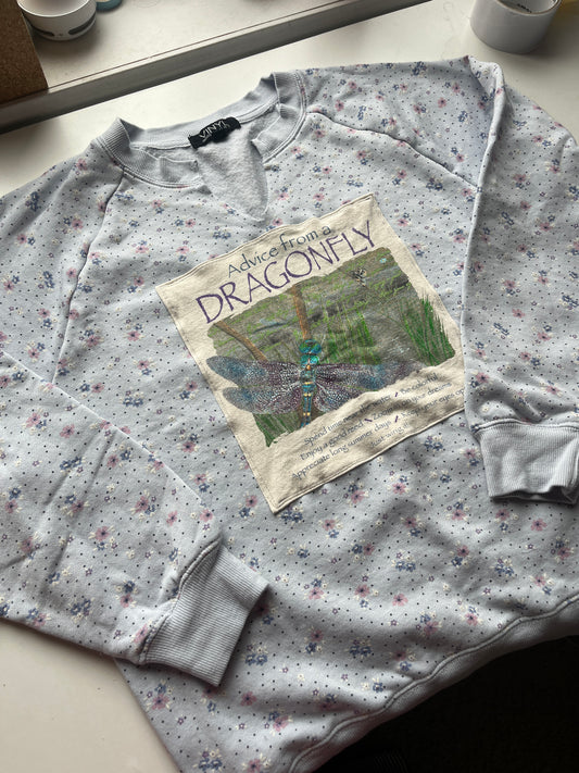 Dragonfly Floral Upcycle Size M
