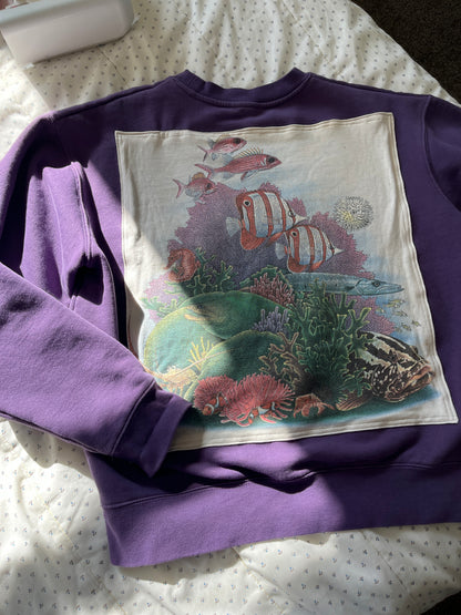 Sea Creatures Purple Upcycle Size M