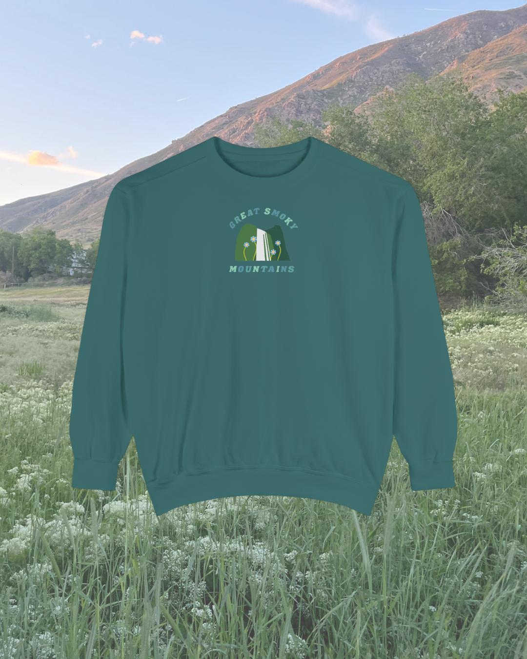 Great Smoky Mountains National Park Waterfall Printed Sweatshirt