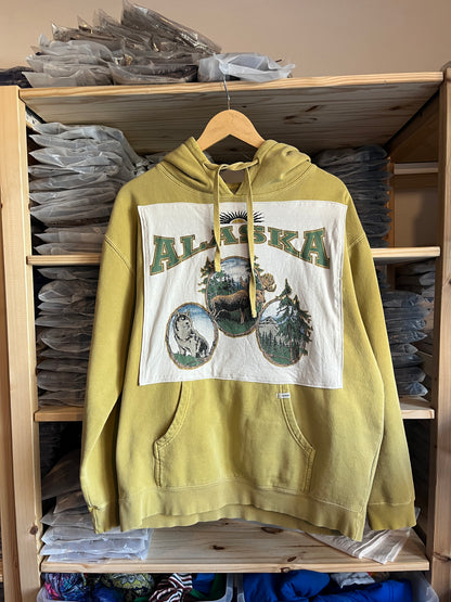 Alaska Hoodie Trio Print Upcycle Size L