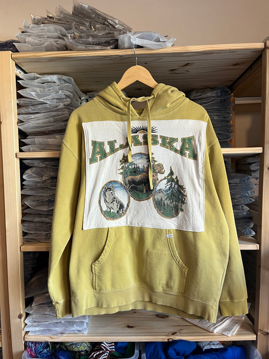 Alaska Hoodie Trio Print Upcycle Size L
