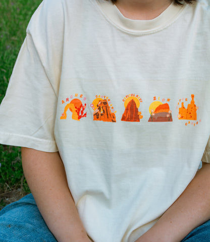 Utah's Mighty Five National Parks Printed Tee