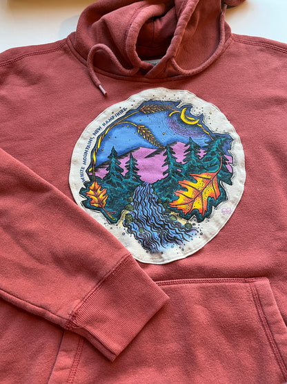 White Mountains Hoodie Upcycle Size S