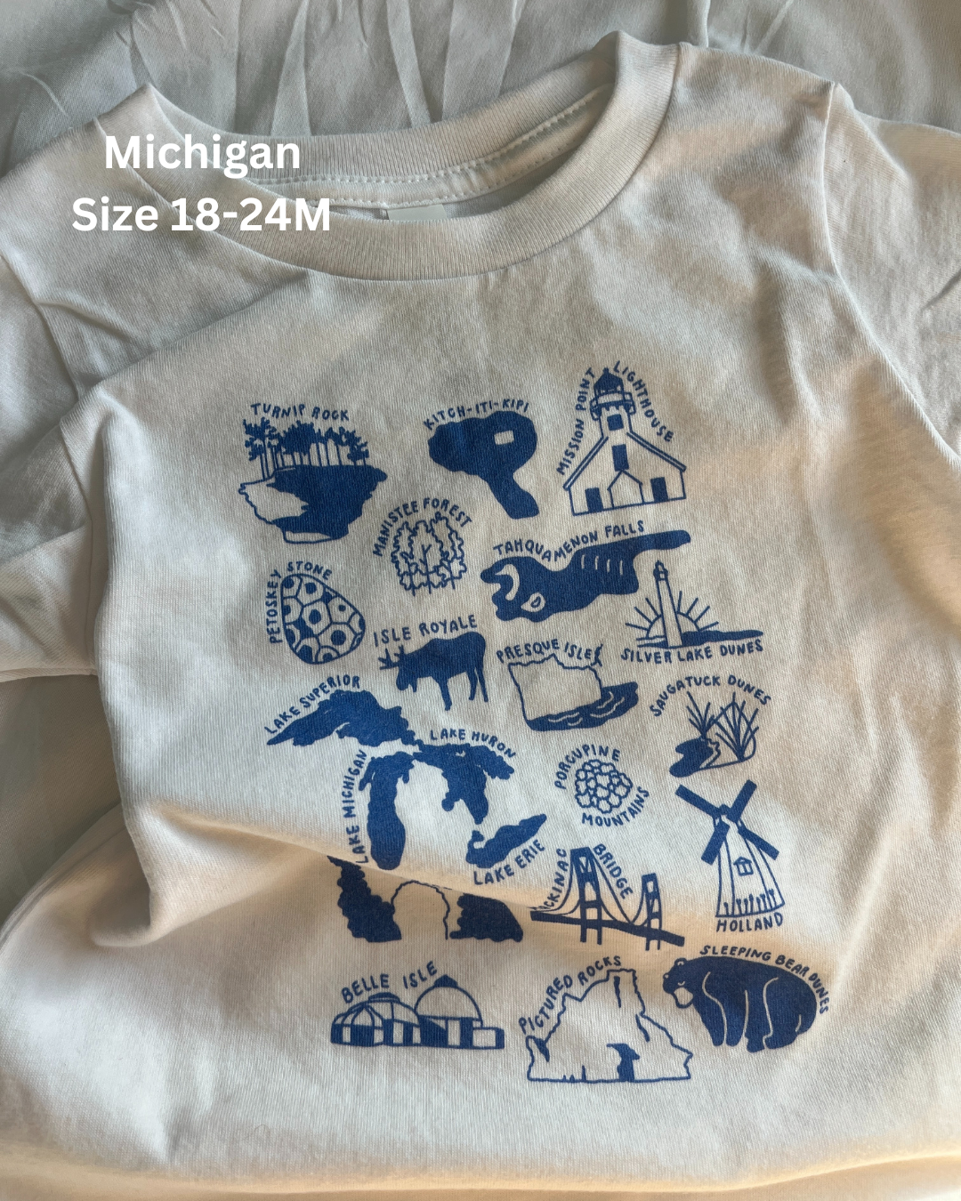 Michigan Baby White Short Sleeve Tee