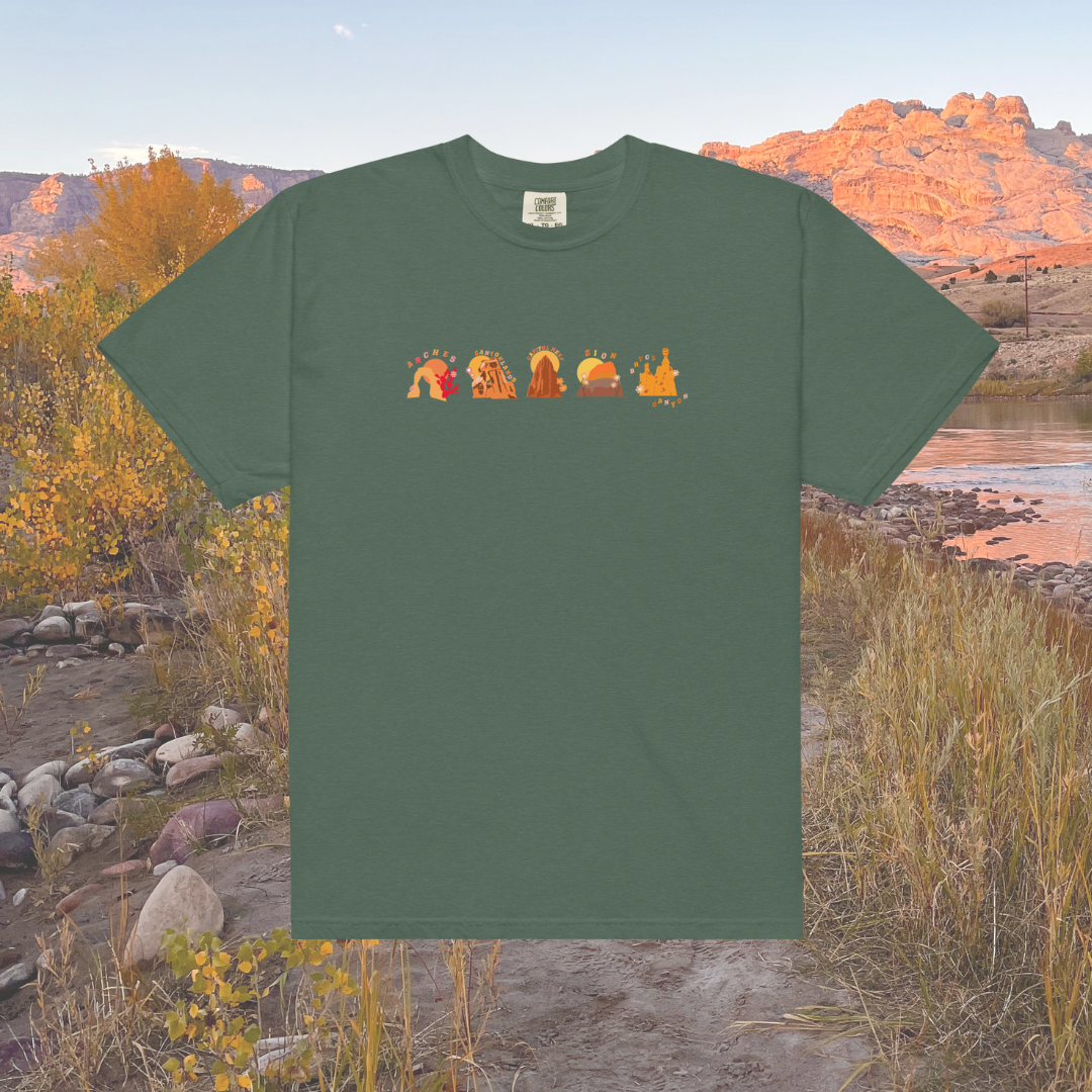 Utah's Mighty Five National Parks Printed Tee